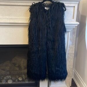 Kate Hewko Black Faux fur vest. Size medium. Never worn.